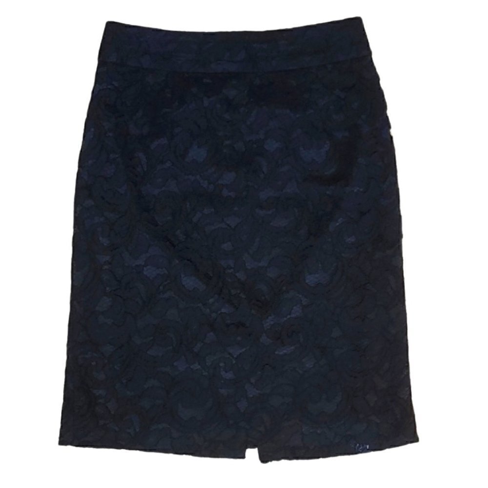BANANA REPUBLIC Black lace cocktail chic fall pencil skirt